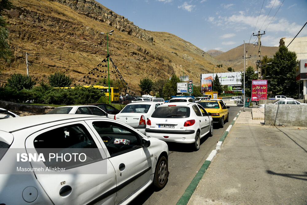 تهران ترافیک نیمه سنگین در جاده چالوس و آزادراه تهران ـ شمال